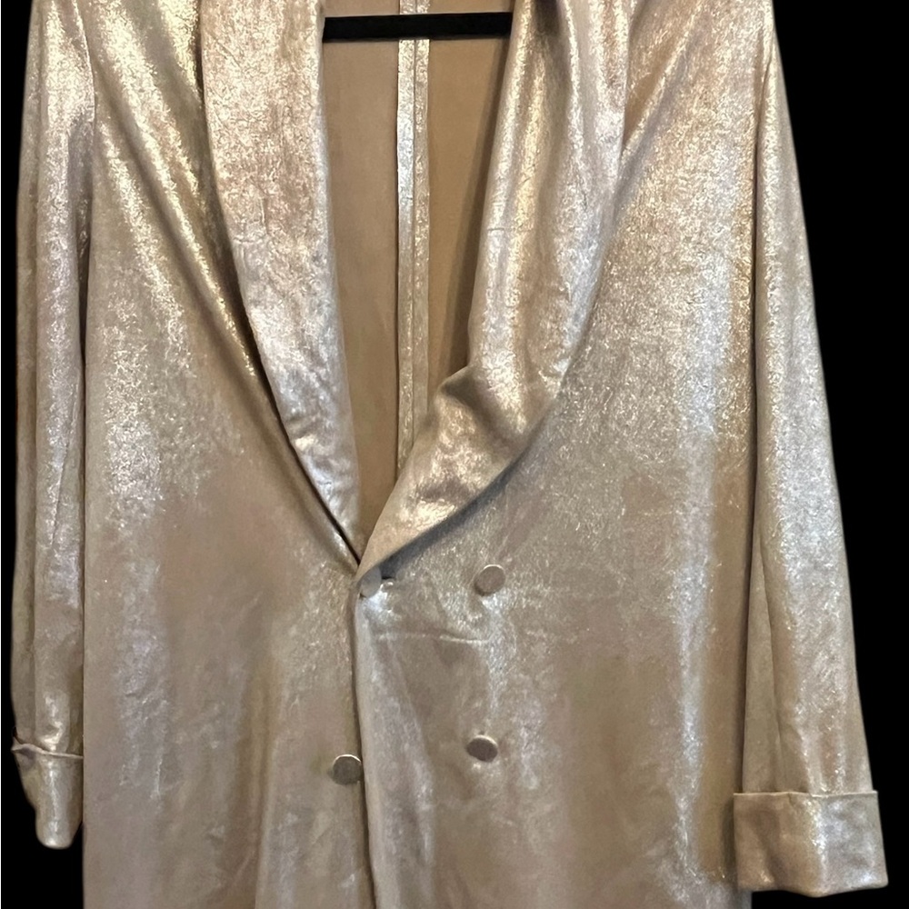 Zara Basic Metallic Silver Coat - image 4